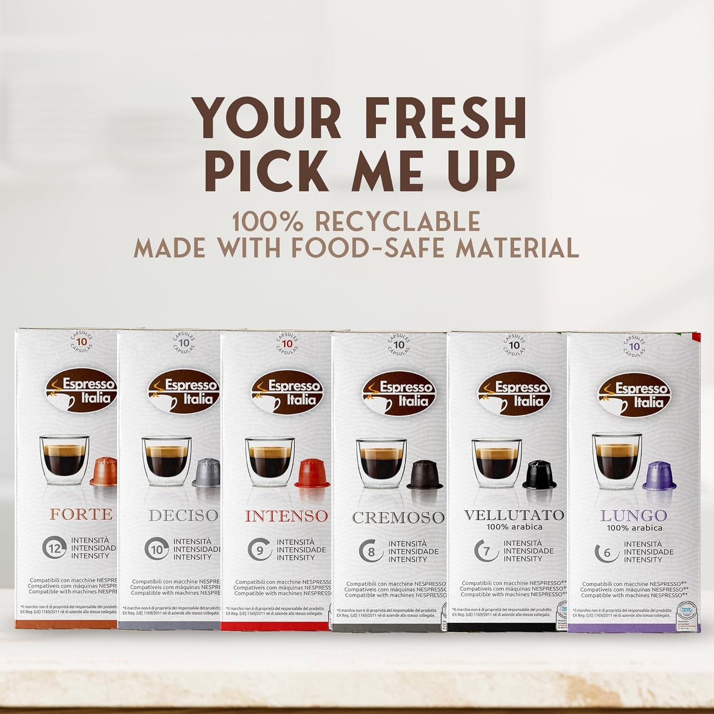 ESPRESSO ITALIA Espresso Compatible Pods - VARIETY PACK - Coffee capsules compatible with Nespresso Original Line