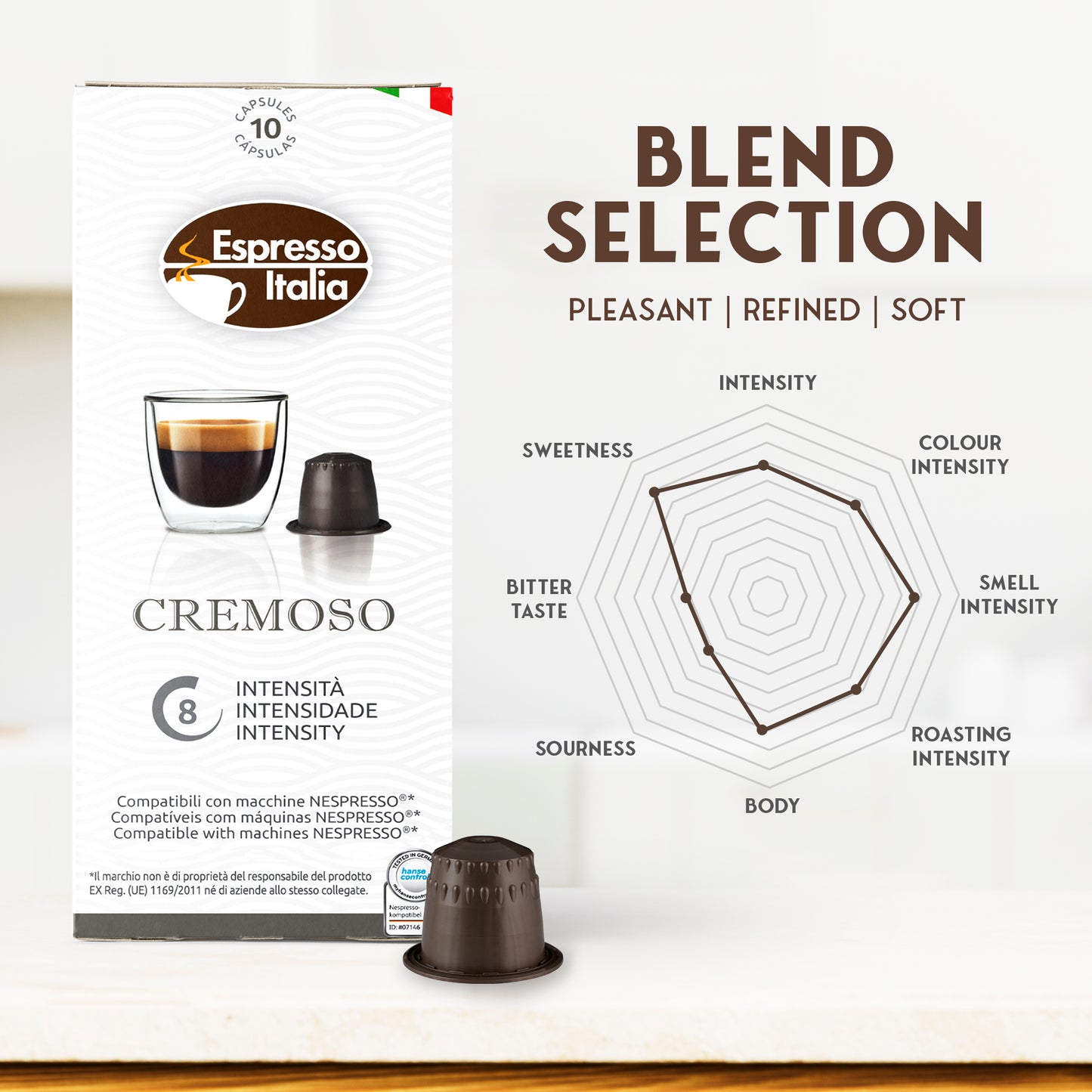 ESPRESSO ITALIA Espresso Compatible Pods - CREMOSO - Coffee capsules compatible with Nespresso Original Line