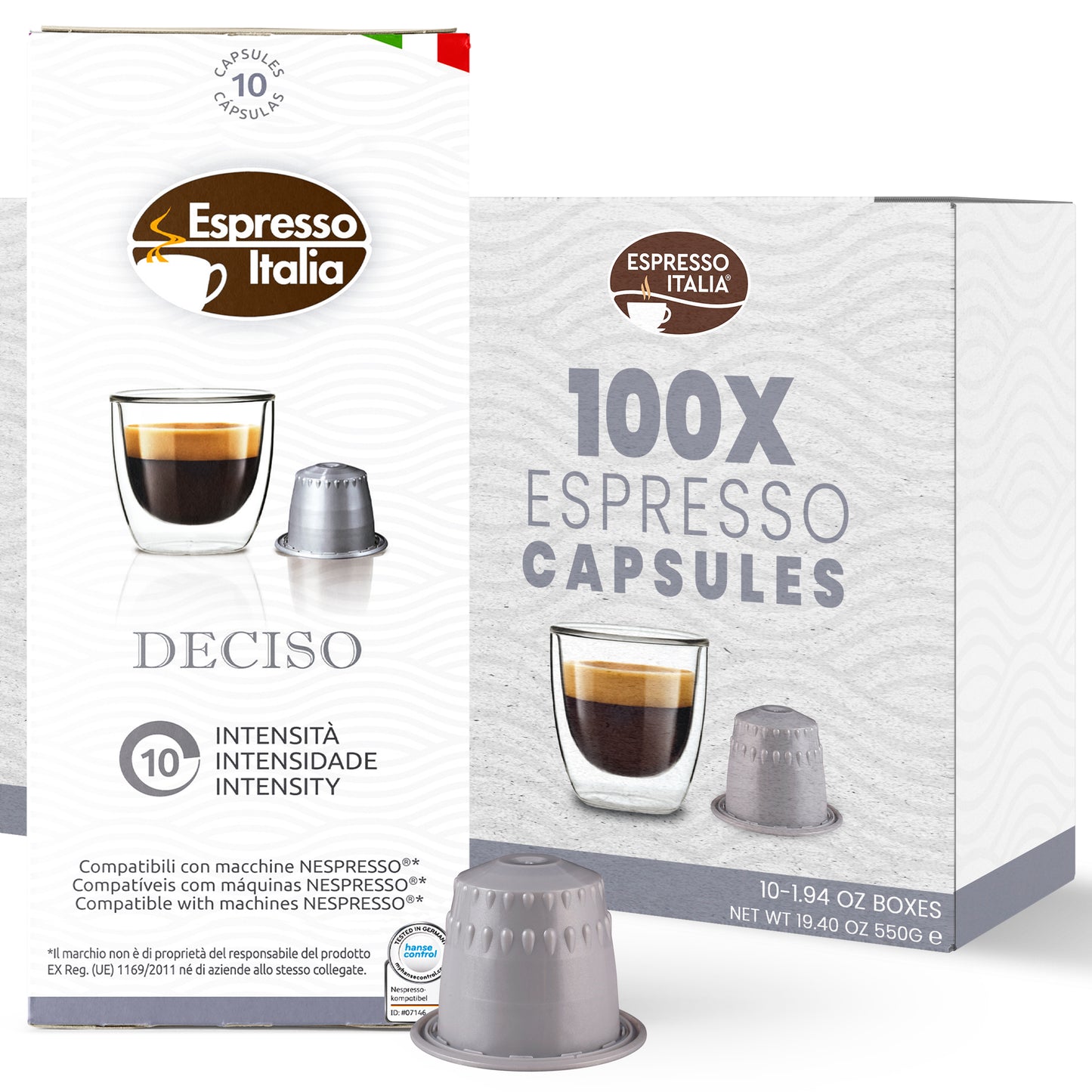 ESPRESSO ITALIA Espresso Compatible Pods - DECISO - Coffee capsules compatible with Nespresso Original Line