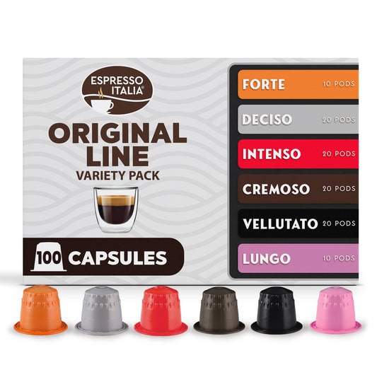 Espresso Italia 100 Espresso Pods Variety Pack, Nespresso Machine Compatible, Generic Nespresso Pods