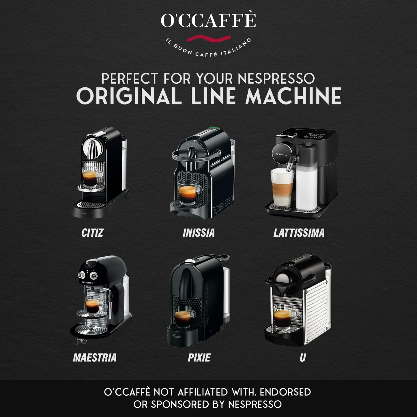 O'CCAFFÈ Espresso Compatible Pods - 200 Ct VARIETY PACK - Coffee capsules compatible with Nespresso Original Line