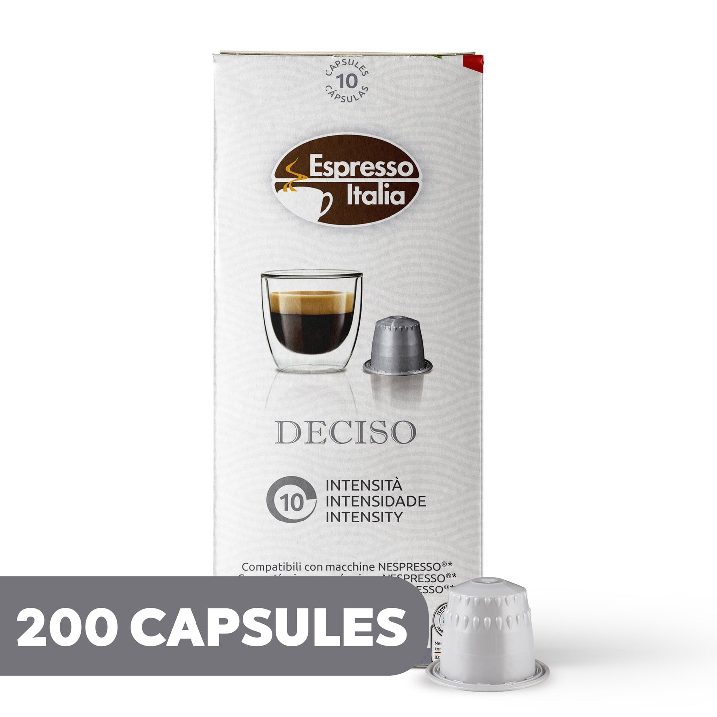 ESPRESSO ITALIA Espresso Compatible Pods - DECISO - Coffee capsules compatible with Nespresso Original Line