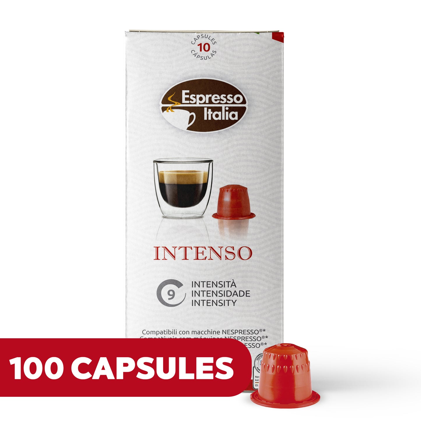 ESPRESSO ITALIA Espresso Compatible Pods - INTENSO -  Coffee capsules compatible with Nespresso Original Line