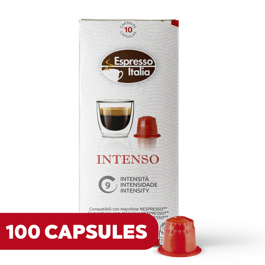 ESPRESSO ITALIA Espresso Compatible Pods - INTENSO -  Coffee capsules compatible with Nespresso Original Line