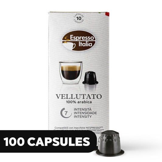ESPRESSO ITALIA Espresso Compatible Pods - VELLUATO - Coffee capsules compatible with Nespresso Original Line