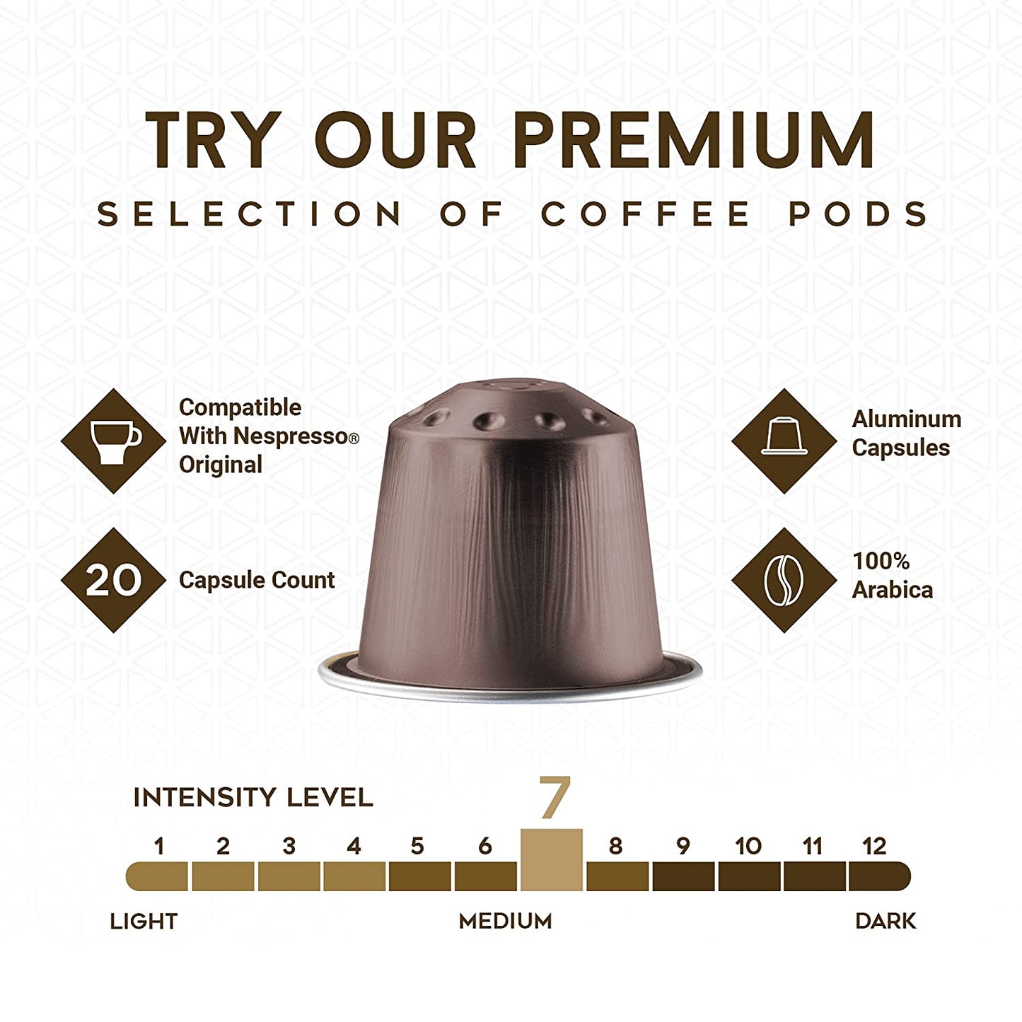 Espresso Italia Aluminum Nespresso Compatible Capsules - 100 Count TIERRAS DE COLOMBIA Blend - Aluminium Coffee pods compatible with Nespresso Machines