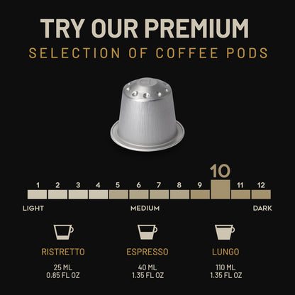 ESPRESSORO USDA Organic Espresso Compatible Pods - 200 Ct ORO BIANCO - Aluminium Coffee capsules compatible with Nespresso Original Line