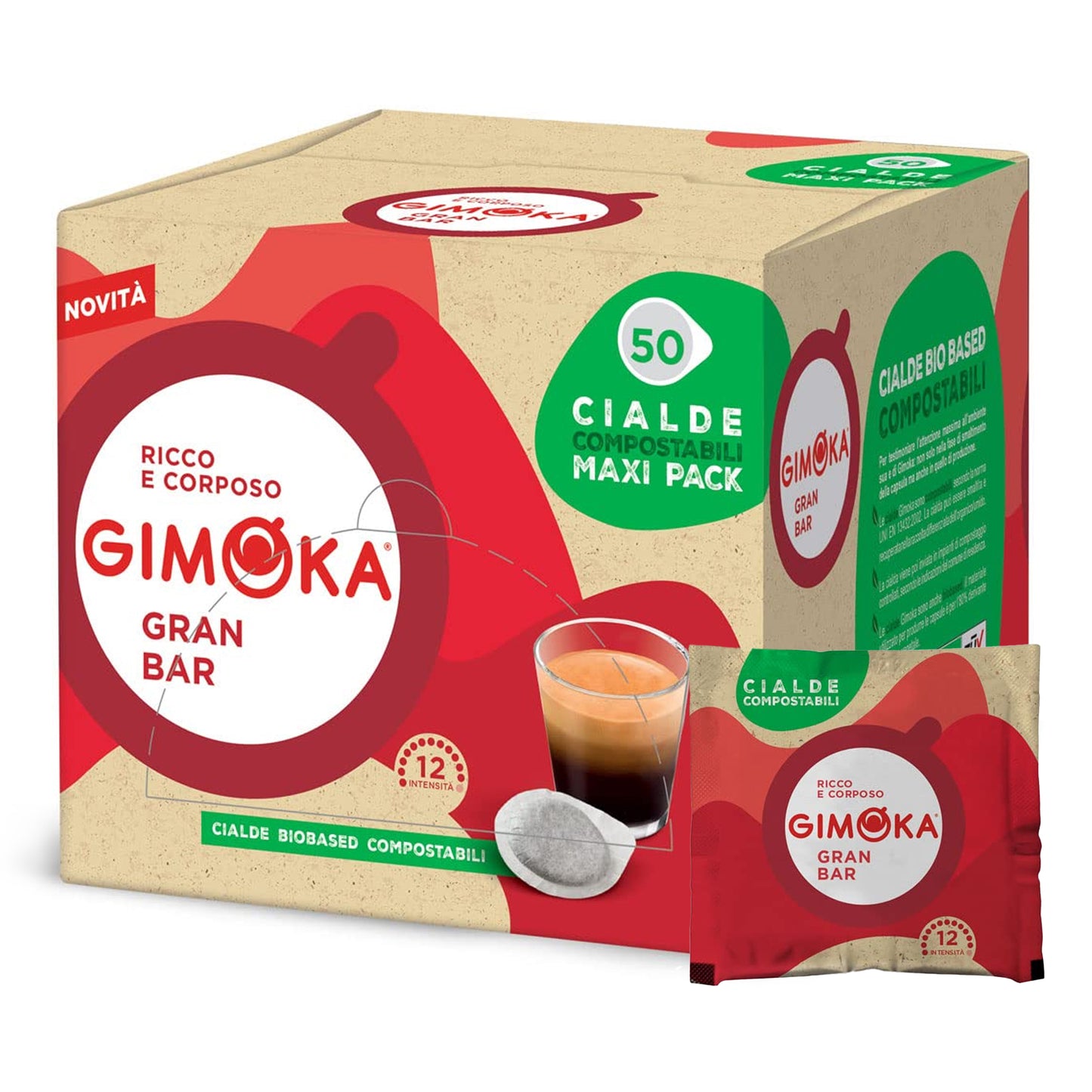 GIMOKA ESE Pods Grand Bar 50 Cialde Single Served Espresso Coffee Pods