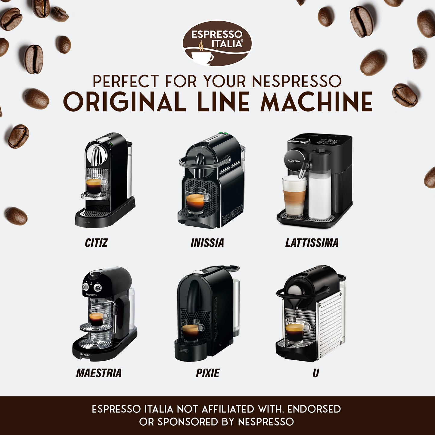 Espresso Italia Nespresso Compatible Capsules Cremoso Blend, 100 Coffee Pods, Compatible with Nespresso Machines