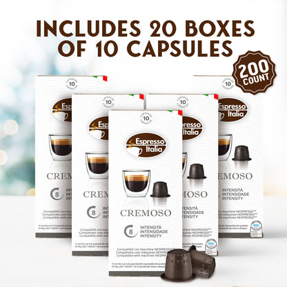 ESPRESSO ITALIA Espresso Compatible Pods - CREMOSO -  Coffee capsules compatible with Nespresso Original Line