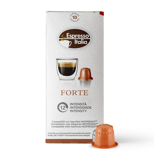 ESPRESSO ITALIA Espresso Compatible Pods - 100 Ct FORTE -  Coffee capsules compatible with Nespresso Original Line