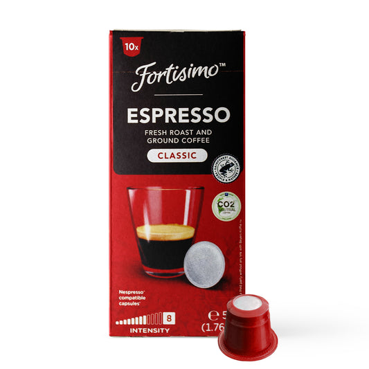 FORTISIMO Espresso Compatible Pods - 200 Ct CLASSIC - Coffee capsules compatible with Nespresso Original Line