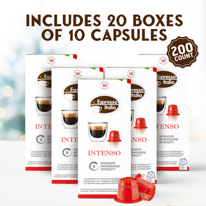ESPRESSO ITALIA Espresso Compatible Pods - INTENSO -  Coffee capsules compatible with Nespresso Original Line