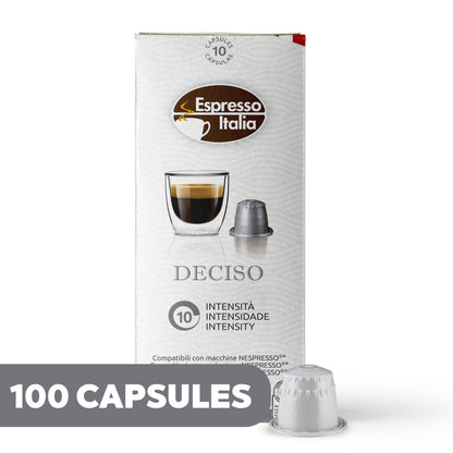 ESPRESSO ITALIA Espresso Compatible Pods - 100 Ct DECISO -  Coffee capsules compatible with Nespresso Original Line