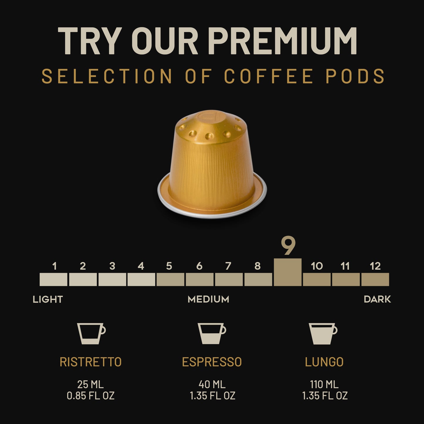 ESPRESSORO USDA Organic Espresso Compatible Pods - 200 Ct ORO INTENSO - Aluminium Coffee capsules compatible with Nespresso Original Line