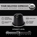 ESPRESSORO Organic Aluminum Nespresso Compatible Capsules -100 Count ORO RISTRETTO blend - Capsules compatible with Nespresso Original line machines Organic Italian Coffee