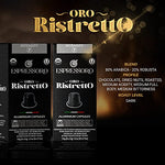ESPRESSORO Organic Aluminum Nespresso Compatible Capsules -100 Count ORO RISTRETTO blend - Capsules compatible with Nespresso Original line machines Organic Italian Coffee