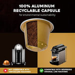 ESPRESSORO Organic Aluminum Nespresso Compatible Capsules - 100 Count ORO DOLCE blend- Capsules compatible with Nespresso Original line machines Organic Italian Coffee