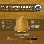 ESPRESSORO Organic Aluminum Nespresso Compatible Capsules -100 VARIETY PACK -Capsules compatible with Nespresso Original line machines Organic Italian Coffee