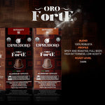 ESPRESSORO Organic Aluminum Nespresso Compatible Capsules -100 Count ORO FORTE blend - Capsules compatible with Nespresso Original line machines Organic Italian Coffee 
