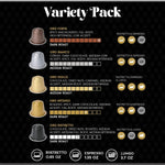 ESPRESSORO Organic Aluminum Nespresso Compatible Capsules -100 VARIETY PACK -Capsules compatible with Nespresso Original line machines Organic Italian Coffee