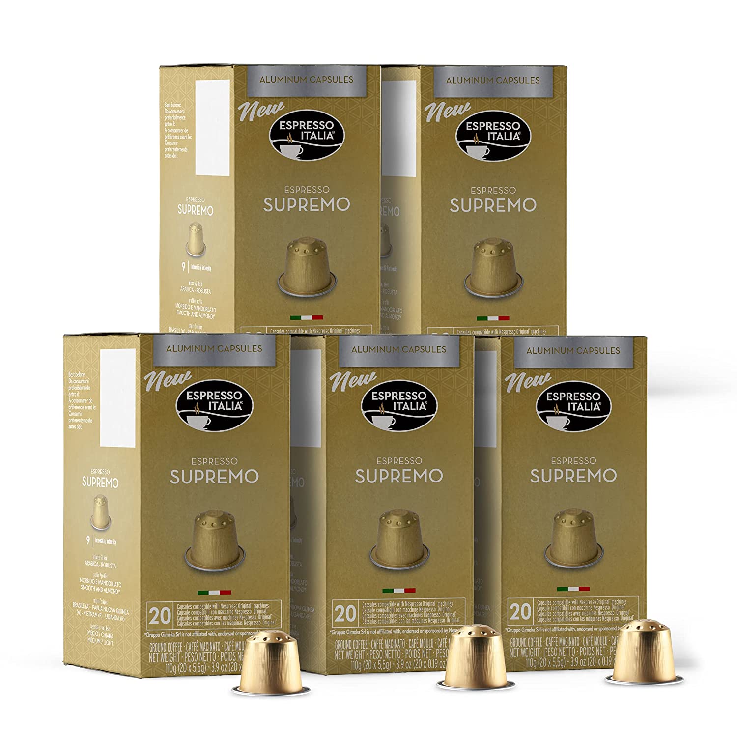  MUST, 100 Coffee Capsules in 100% Recyclable Aluminum, Napoli  Blend Intensity 8/8, 10 Packs of 10 Capsules, Compatible with Nespresso  Machine, Made in Italy : Everything Else